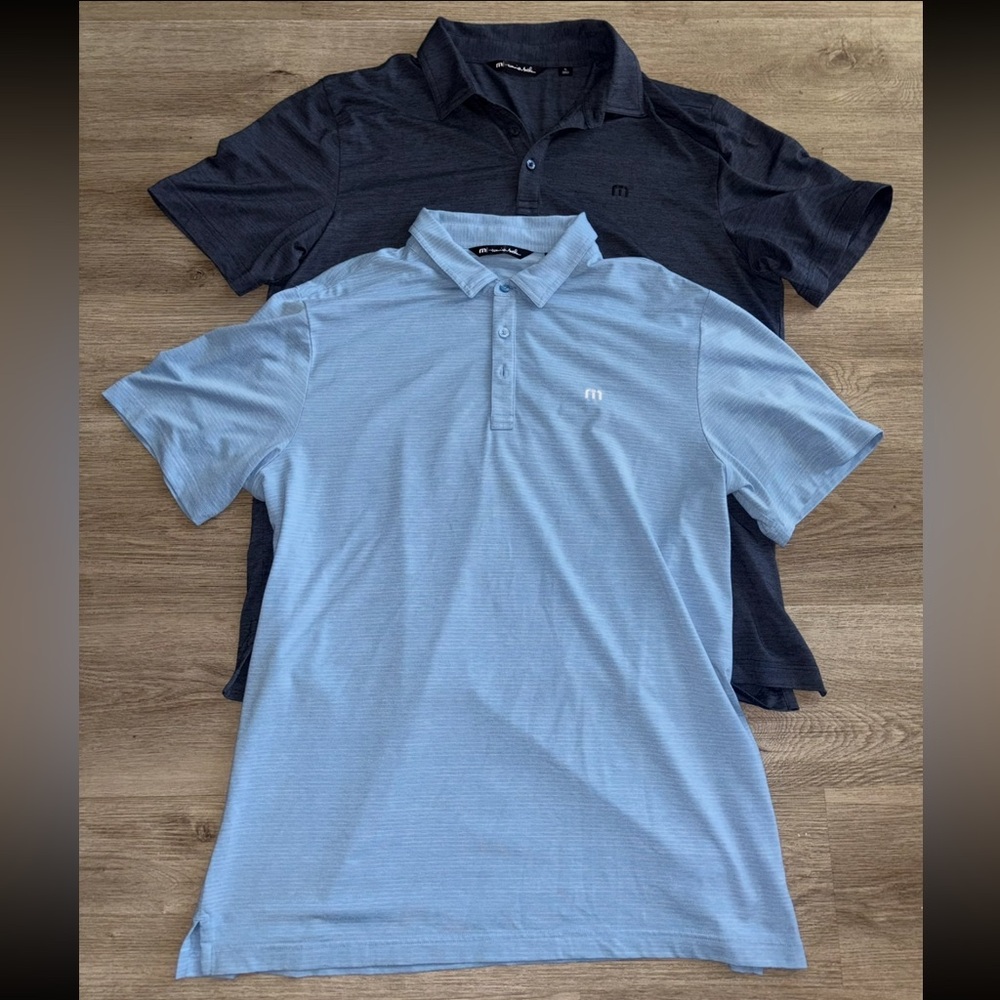 Travis Mathew Sky Blue & Blue Polo Shirt Bundle